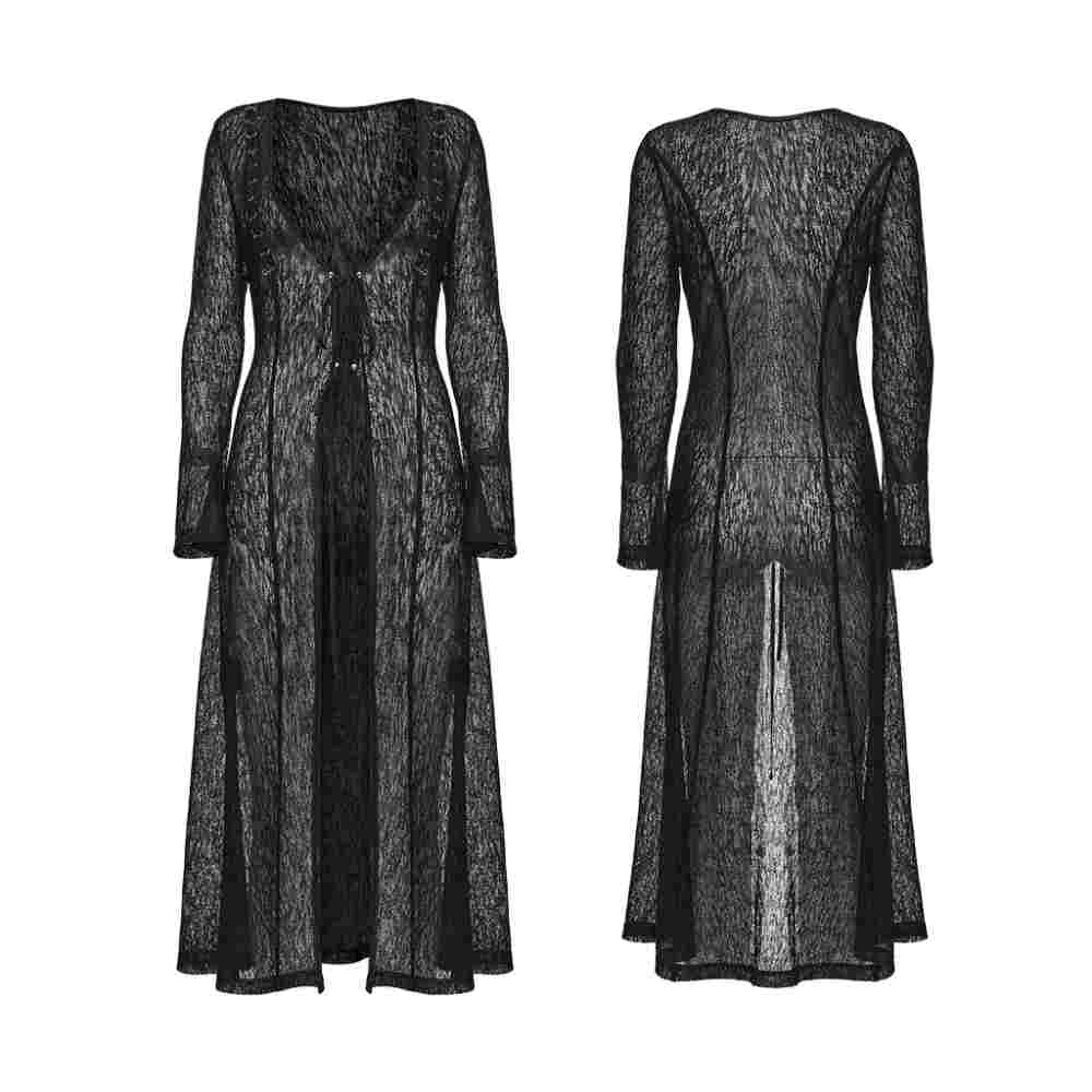 Punk Rave - Suspiria Lange cardigan - Zwart